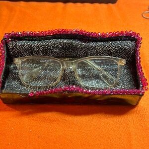 Stained glass eye glass couch. Cute.